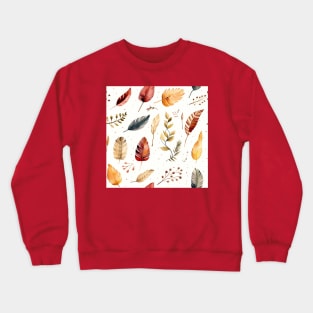 Feathers and leaves in watercolors Crewneck Sweatshirt